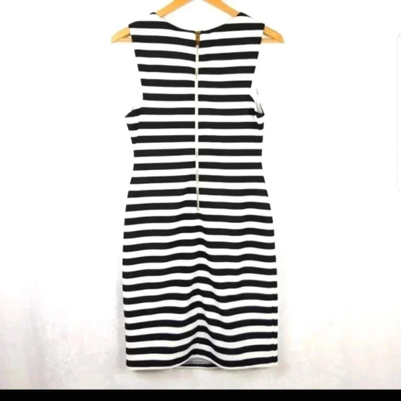 Bar III Black and White Keyhole Stripe Dress - Picture 2 of 6